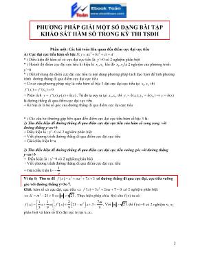 Phương pháp giải một số dạng bài tập Khảo sát hàm số trong kỳ thi tuyển sinh đại học